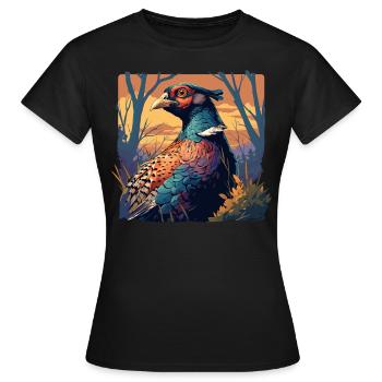 Pheasants Pheasant - Women's T-Shirt - black - Front - AI Model Female 172 dark (172cm)