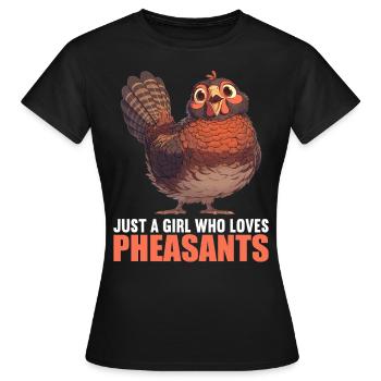 Pheasants Pheasant - Women's T-Shirt - black - Front - AI Model Female 172 dark (172cm)