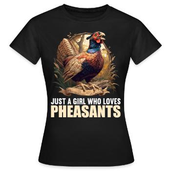 Fasane Fasan - Frauen T-Shirt - Schwarz - Vorne - AI Model Female 172 dark (172cm)