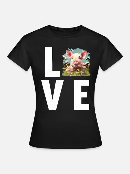 Schweine Schwein - Frauen T-Shirt - Schwarz