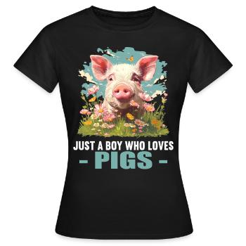 Cochon Cochon - T-shirt Femme - noir - Devant - AI Model Female 172 dark (172cm)