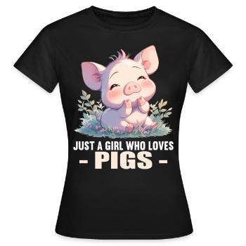 Cochon Cochon - T-shirt Femme - noir - Devant - AI Model Female 172 dark (172cm)