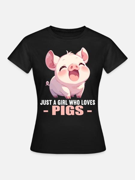 Schweine Schwein - Dame-T-shirt - sort