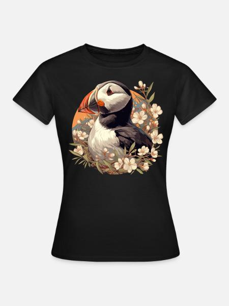 Papageientaucher - Frauen T-Shirt - Schwarz
