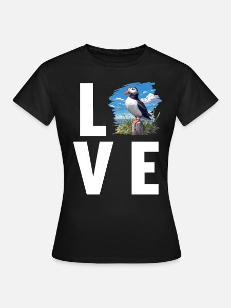 Papageientaucher - Frauen T-Shirt - Schwarz