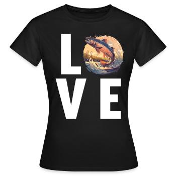 Saumon Saumon - T-shirt Femme - noir - Devant - AI Model Female 172 dark (172cm)