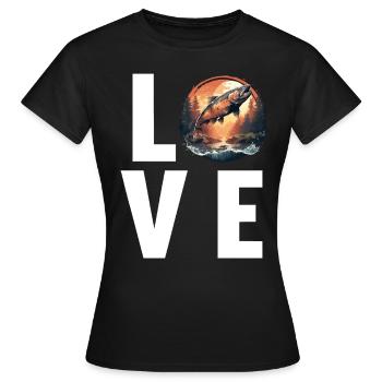 Saumon Saumon - T-shirt Femme - noir - Devant - AI Model Female 172 dark (172cm)