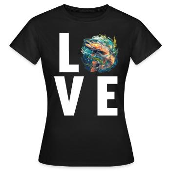 Saumon Saumon - T-shirt Femme - noir - Devant - AI Model Female 172 dark (172cm)