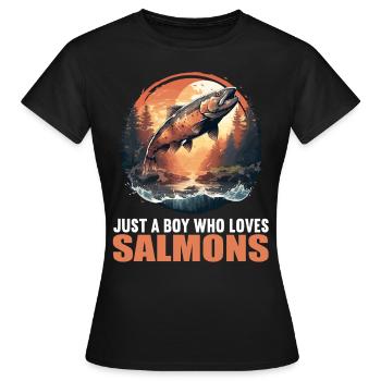 Saumon Saumon - T-shirt Femme - noir - Devant - AI Model Female 172 dark (172cm)