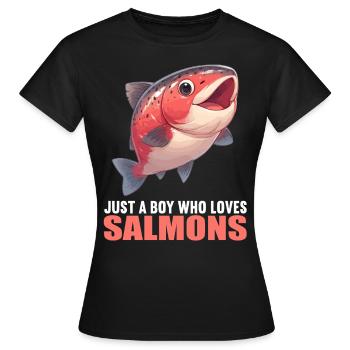Saumon Saumon - T-shirt Femme - noir - Devant - AI Model Female 172 dark (172cm)
