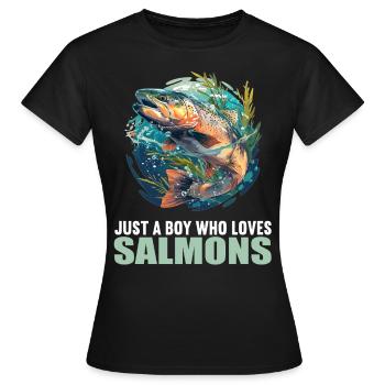 Saumon Saumon - T-shirt Femme - noir - Devant - AI Model Female 172 dark (172cm)