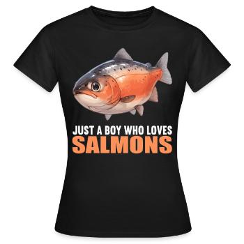 Saumon Saumon - T-shirt Femme - noir - Devant - AI Model Female 172 dark (172cm)