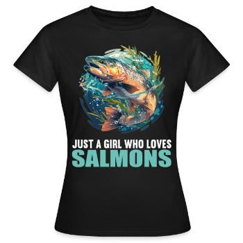 Saumon Saumon - T-shirt Femme - noir - Devant - AI Model Female 172 dark (172cm)