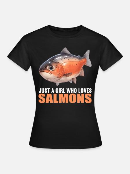 Lachse Lachs - Frauen T-Shirt - Schwarz