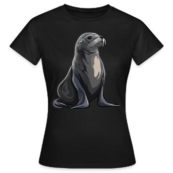 Lions de mer Lion de mer - T-shirt Femme - noir - Devant - AI Model Female 172 dark (172cm)