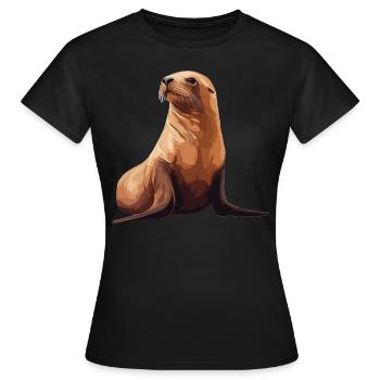 Lions de mer Lion de mer - T-shirt Femme - noir - Devant - AI Model Female 172 dark (172cm)