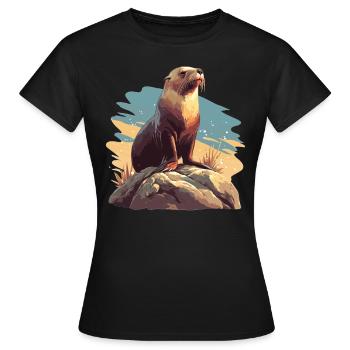 Lions de mer Lion de mer - T-shirt Femme - noir - Devant - AI Model Female 172 dark (172cm)