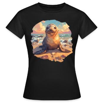 Lions de mer Lion de mer - T-shirt Femme - noir - Devant - AI Model Female 172 dark (172cm)