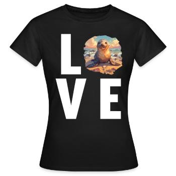 Lions de mer Lion de mer - T-shirt Femme - noir - Devant - AI Model Female 172 dark (172cm)