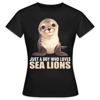 Lions de mer Lion de mer - T-shirt Femme - noir - Devant - AI Model Female 172 dark (172cm)