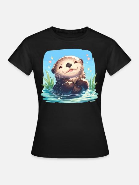 Seeotter - Frauen T-Shirt - Schwarz