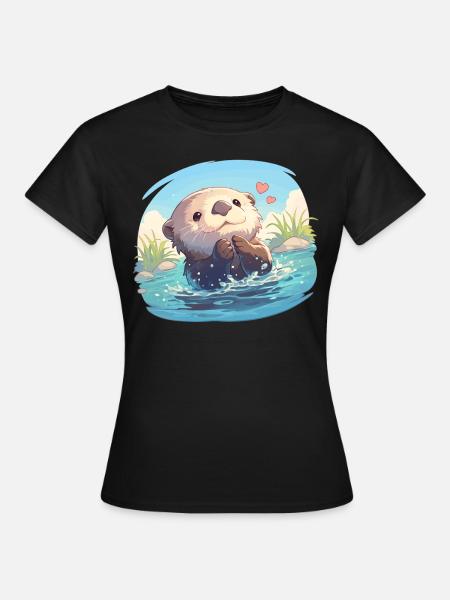 Seeotter - Frauen T-Shirt - Schwarz