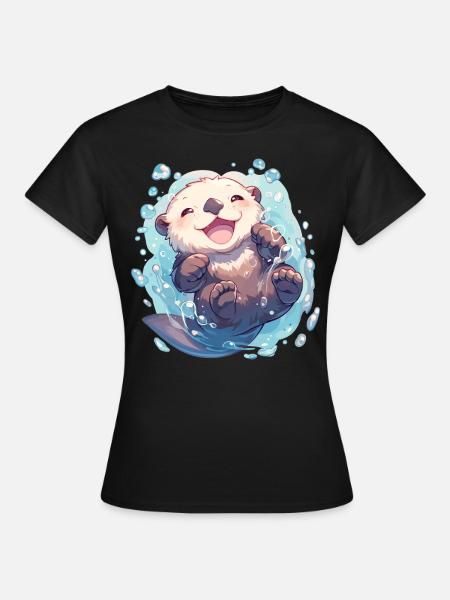 Seeotter - Frauen T-Shirt - Schwarz