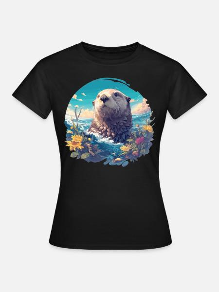 Seeotter - Frauen T-Shirt - Schwarz