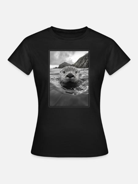 Seeotter - Frauen T-Shirt - Schwarz
