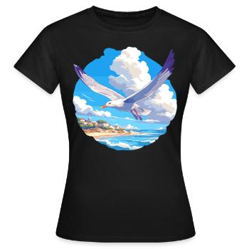 Mouettes Mouette - T-shirt Femme - noir - Devant - AI Model Female 172 dark (172cm)