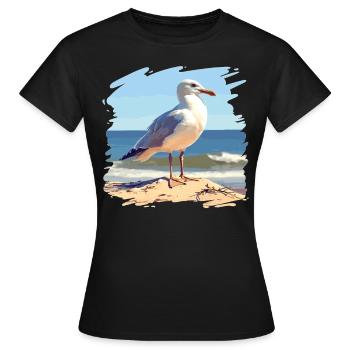 Mouettes Mouette - T-shirt Femme - noir - Devant - AI Model Female 172 dark (172cm)