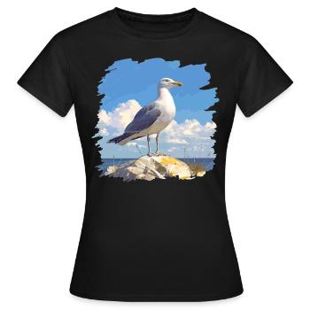 Mouettes Mouette - T-shirt Femme - noir - Devant - AI Model Female 172 dark (172cm)