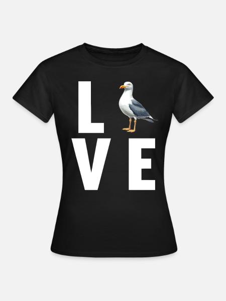 Möwen Möwe - Dame-T-shirt - sort