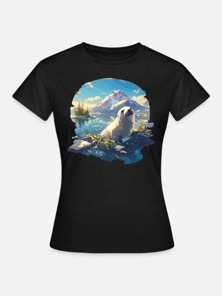 Robben Robbe - Frauen T-Shirt - Schwarz