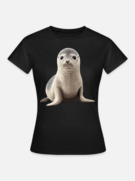 Robben Robbe - Frauen T-Shirt - Schwarz