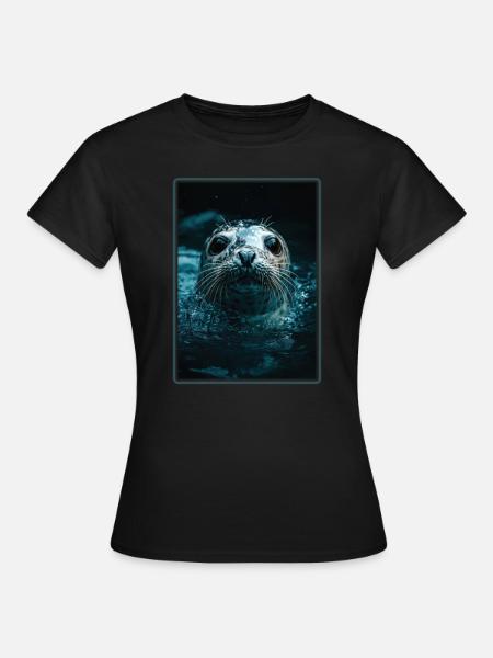 Robben Robbe - Frauen T-Shirt - Schwarz