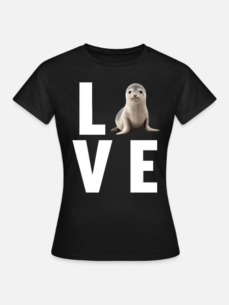 Robben Robbe - Frauen T-Shirt - Schwarz