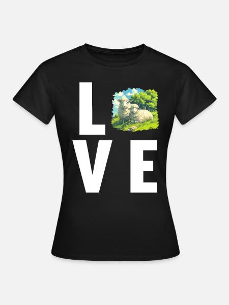 Schafe Schaf - Frauen T-Shirt - Schwarz