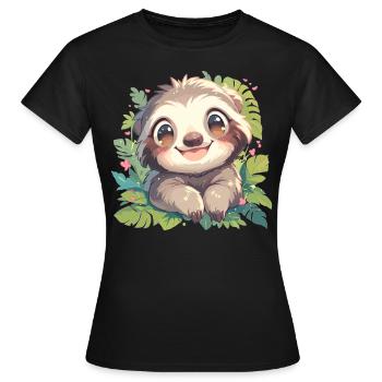 Sloths Sloth - Women's T-Shirt - black - Front - AI Model Female 172 dark (172cm)