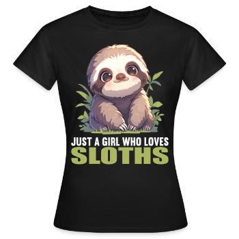 Sloths Sloth - Women's T-Shirt - black - Front - AI Model Female 172 dark (172cm)