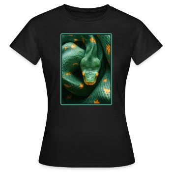 Schlangen Schlange - Frauen T-Shirt - Schwarz - Vorne - AI Model Female 172 dark (172cm)