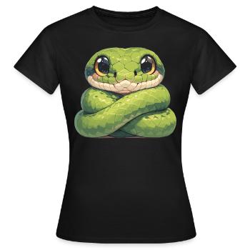 Schlangen Schlange - Frauen T-Shirt - Schwarz - Vorne - AI Model Female 172 dark (172cm)