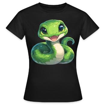 Schlangen Schlange - Frauen T-Shirt - Schwarz - Vorne - AI Model Female 172 dark (172cm)