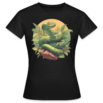Schlangen Schlange - Frauen T-Shirt - Schwarz - Vorne - AI Model Female 172 dark (172cm)
