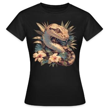 Schlangen Schlange - Frauen T-Shirt - Schwarz - Vorne - AI Model Female 172 dark (172cm)
