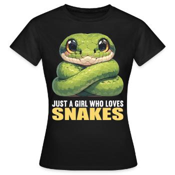 Schlangen Schlange - Frauen T-Shirt - Schwarz - Vorne - AI Model Female 172 dark (172cm)