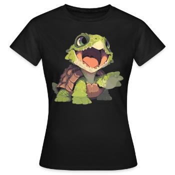 Snapping Turtles Snapping Turtle - Women's T-Shirt - black - Front - AI Model Female 172 dark (172cm)