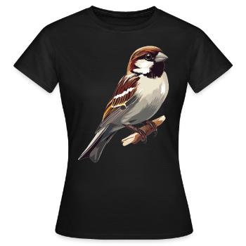 Spatzen Spatz - Frauen T-Shirt - Schwarz - Vorne - AI Model Female 172 dark (172cm)