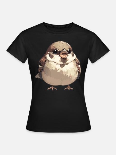 Spatzen Spatz - Frauen T-Shirt - Schwarz