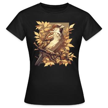 Spatzen Spatz - Frauen T-Shirt - Schwarz - Vorne - AI Model Female 172 dark (172cm)